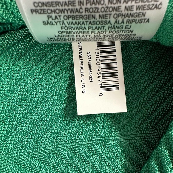 Herve Leger Ottoman Scoop Neck Juniper Green Mini Dress - Picture 13 of 13